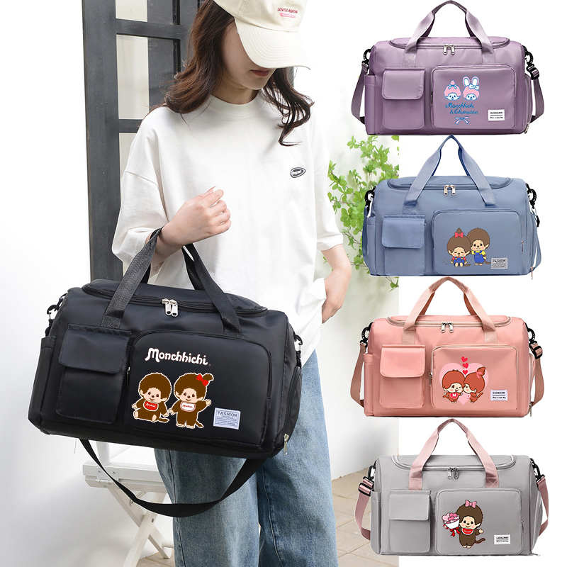 Sports Equipment Storage - MONCHHICHI Women Travel Bag Kawaii Cartoon