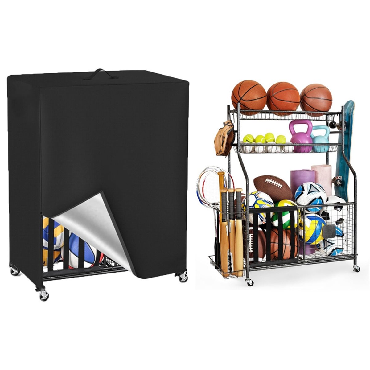 Basketball Rack Cover Garage S - Sports Equipment Storage 评论和价格
