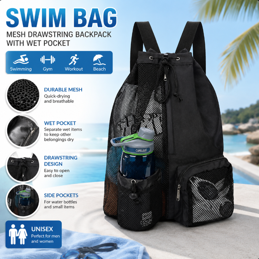 Drawstring Beach Storage Bag M - Sports Equipment Storage 评论和价格
