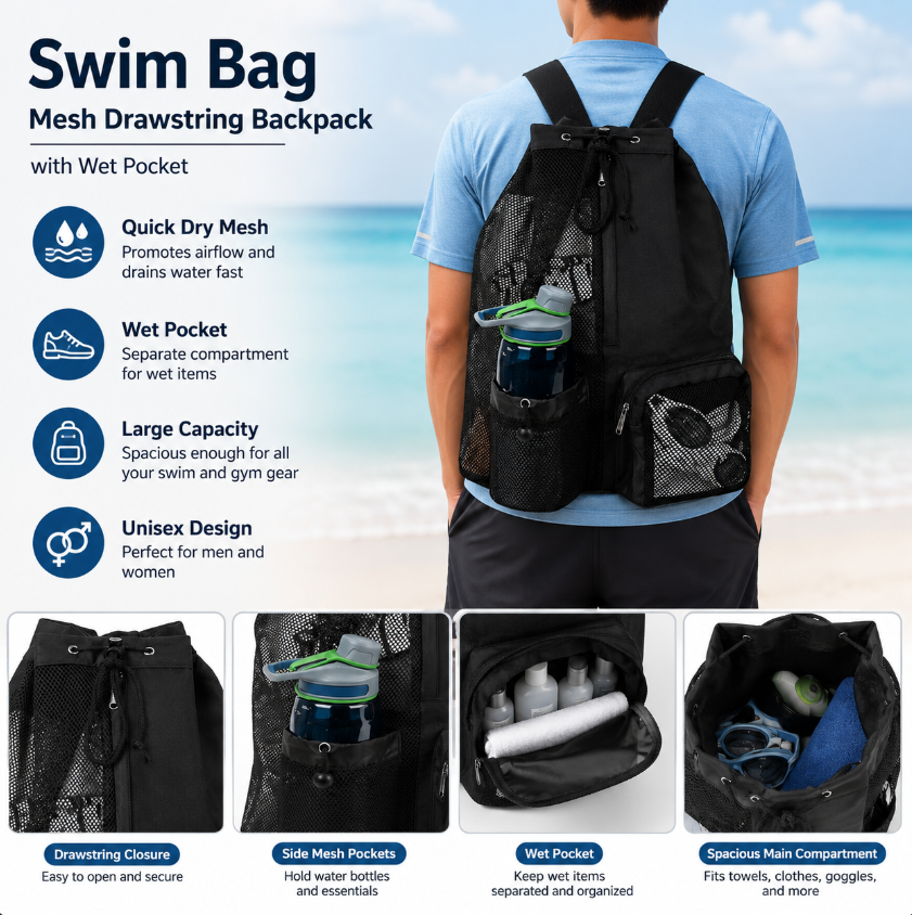 Drawstring Beach Storage Bag M - Sports Equipment Storage 评论和价格
