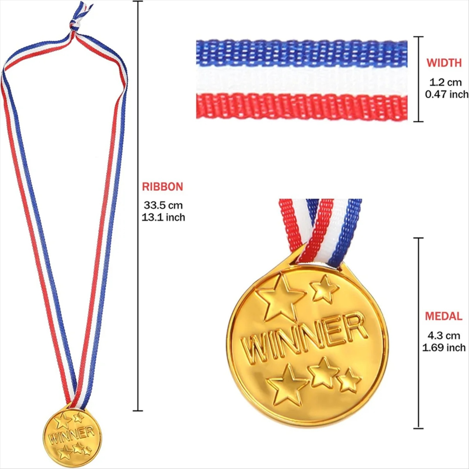 30Pcs Plastic Gold Winners Med - Sports Equipment For Schools 评论和价格